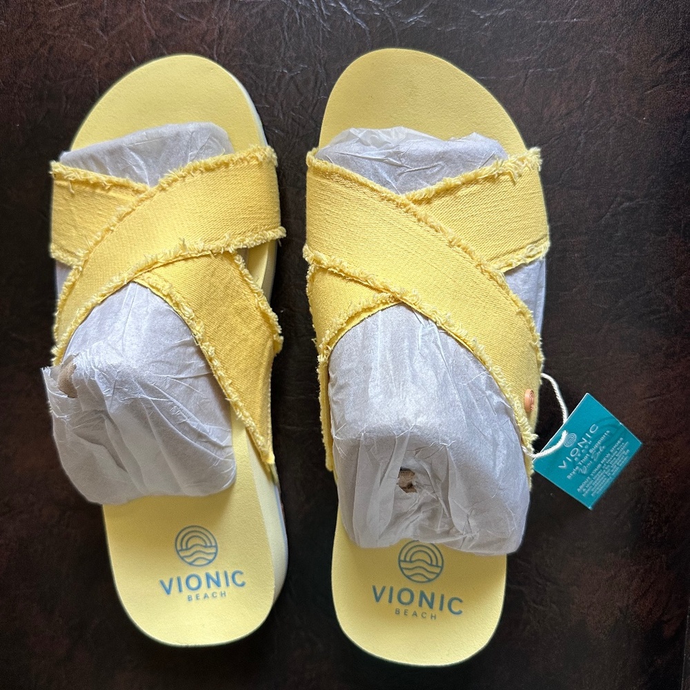 Yellow Vionic Beach Sandals